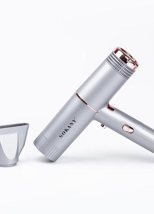Фен для волос профессиональный с концентратором 1600 вт 3 температурных режима работы sokany sk-2220