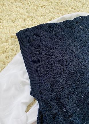 Шикарный нежный вязаный ажурный  свитер короткий рукав/футболка ,bonprix,p.16-226 фото