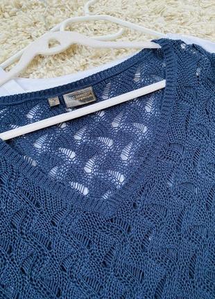 Шикарный нежный вязаный ажурный  свитер короткий рукав/футболка ,bonprix,p.16-227 фото