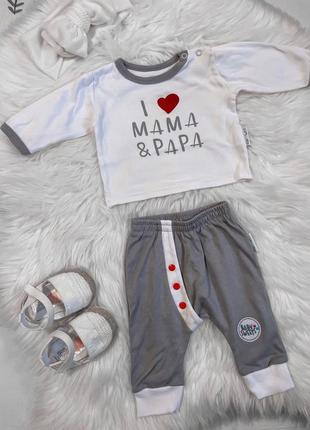 Білий костюм для виписки/хрещення новонародженого малюка 50 розмір