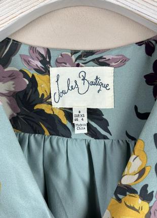 Joules boutique silk шовкова сукня плаття квітковий принт на запах marks spencer міні міді платье шелк шовк sezane7 фото