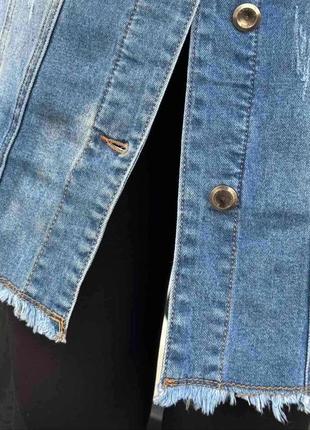 Джинсова куртка подовжена джинсівка8 фото