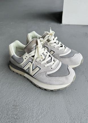 Кроссовки new balance 574 legacy grey/beige logo