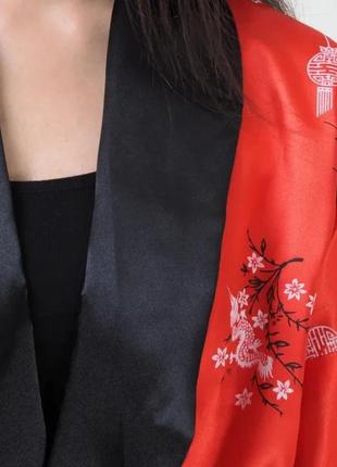 Атласный шикарный двусторонний халат-кимоно 46/547 фото