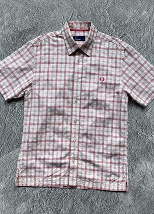 Очень крутая, оригинальная рубашка fred perry po3oba short sleeve4 фото