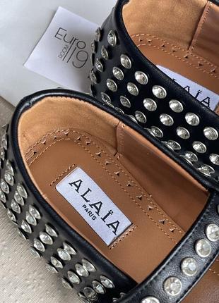 Балетки alaia с камушками натуральная кожа черные белые красные женские 2