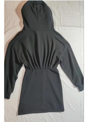 Жіноче однотонне плаття з капюшоном topshop, розмір m, чорний2 фото