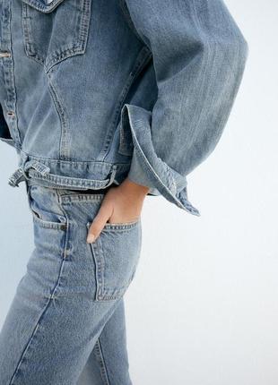 Джинсова куртка джинсовка пиджак джинсовий зара zara3 фото