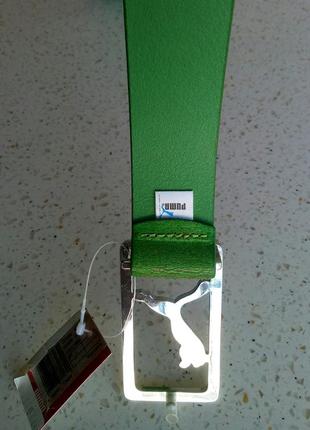 Новий оригінальний жіночий шкіряний ремінь puma diamond cat belt green4 фото