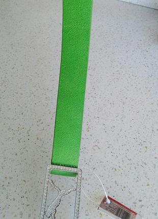 Новий оригінальний жіночий шкіряний ремінь puma diamond cat belt green7 фото