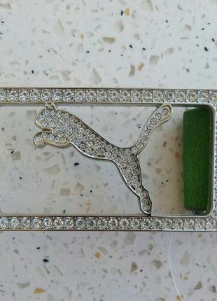 Новий оригінальний жіночий шкіряний ремінь puma diamond cat belt green3 фото