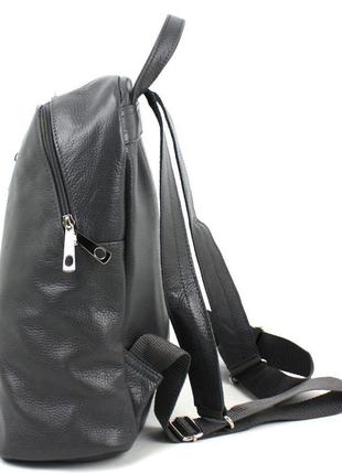 Жіночий шкіряний рюкзак 31х34х14 см wallaby темно-сірий (2000001683798)3 фото