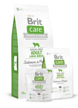 Корм для собак brit care adult large breed salmon & potato 12 кг