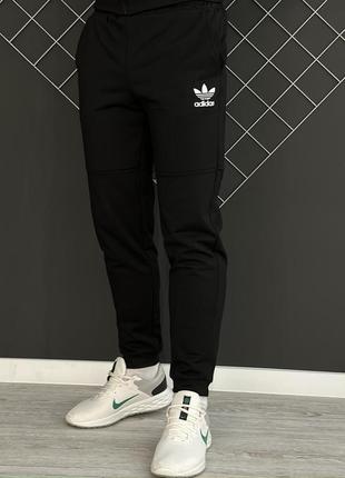 Демісезонний спортивний костюм adidas чорна кофта на змійці + штани (двонитка)5 фото