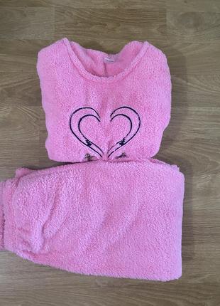 Плюшева нова жіноча піжама з штанами4 фото