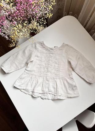 Блузка, блуза белая, 12-18 месяцев