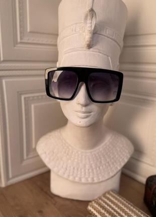 Окуляри сонцезахисні тренд широкі чорні