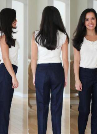 Классические узкие прямые синие женские брюки 42-44 размер