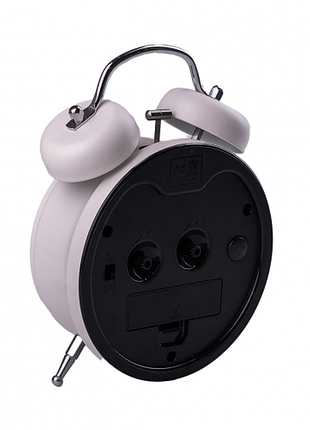 Настольные часы с будильником clock на батарейках белые