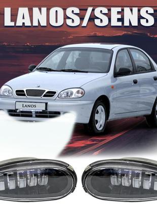 Штатные противотуманные фары led 50w daewoo lanos \ sens. пластик на ланос и сенс.