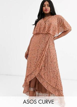 Ошатне максі плаття декороване паєтками asos disign