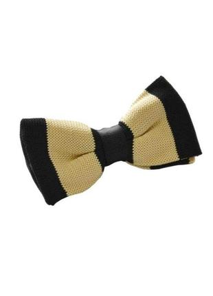 Мужской галстук бабочка 11 см handmade черно-желтый (2000000644592)