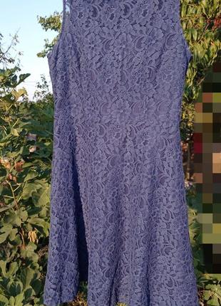 Рс. гипюровое кружевное ажурное синее платье очень красивое женственное елегантное yessica3 фото