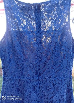 Рс. гипюровое кружевное ажурное синее платье очень красивое женственное елегантное yessica5 фото