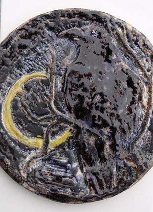 Декоративна тарілка "ворон"