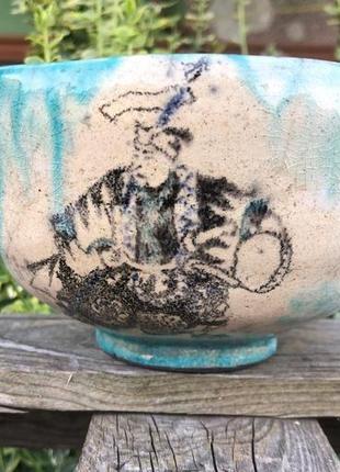 Чаван - чаша для японської чайної церемонії, серія 47 ронінів, ручний розпис, раку