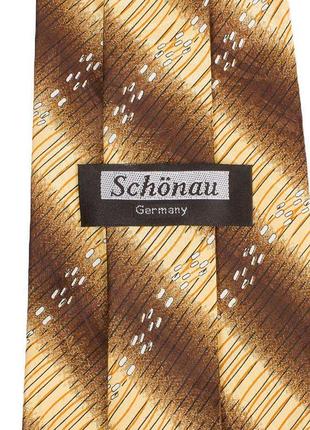 Мужской шелковый галстук (fareshs-135) 136 см schonau & houcken коричневый (2000001334621)3 фото