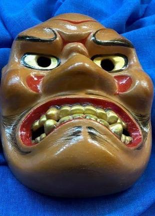 Noh mask shikami, керамическая японская маска shikami, расписанная вручную4 фото