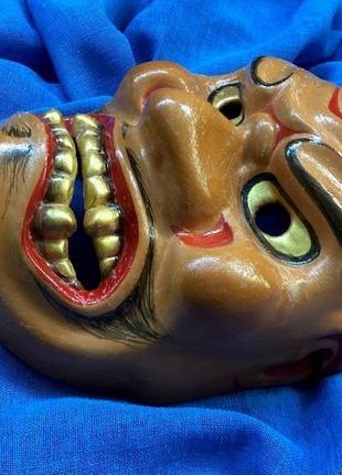 Noh mask shikami, керамическая японская маска shikami, расписанная вручную3 фото