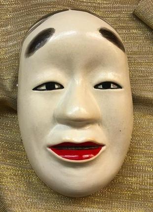 Noh mask syakumi, керамическая японская маска syakumi, расписанная вручную1 фото