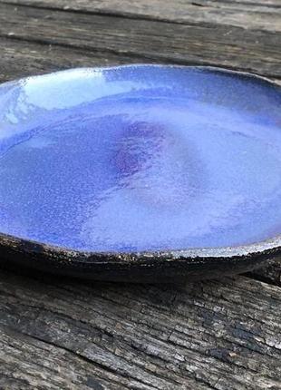 Фиолетовые керамические тарелки ручной работы5 фото