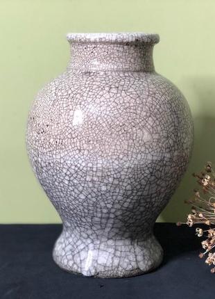 Керамічна ваза handmade, створена в техніці раку