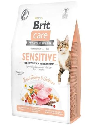 Сухой корм для привередливых кошек brit care cat sensitive digestion & delicate taste​​​​​​​  7 кг