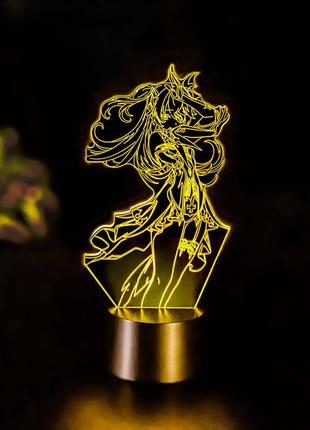 Нічник-світильник 3d genshin impact "фішль" 25х12 см 3dtoyslamp (2000002618201)