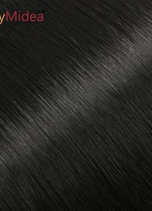 61 см хвіст шиньйон чорна на гумці накладний на стрічці штучне волосся накладна коса кіска4 фото