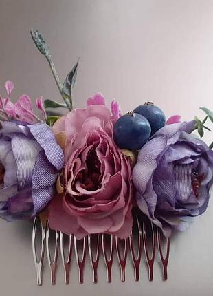 Гребінь гребінець із штучних квітів