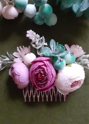 Гребень гребень с цветами ручной работы