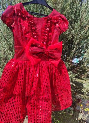 Волшебное красное платье для вашей дочурки на рост 116-1302 фото