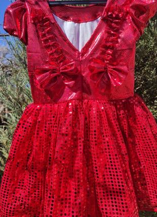 Волшебное красное платье для вашей дочурки на рост 116-1303 фото