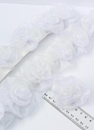 Бант білий на гумці. діаметр 6 см. ціна за пару (2 шт)