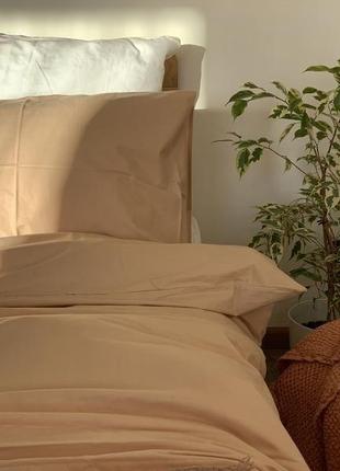 Комплект постельного белья евро sand с натурального хлопка ранфорс 200х220 см2 фото