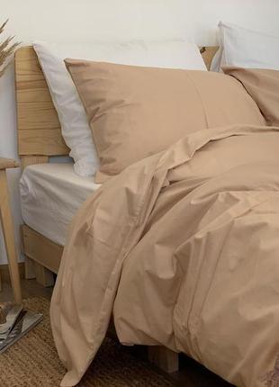 Комплект постельного белья евро sand с натурального хлопка ранфорс 200х220 см1 фото