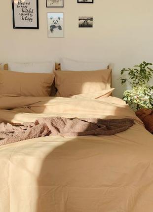 Комплект постельного белья евро sand с натурального хлопка ранфорс 200х220 см5 фото