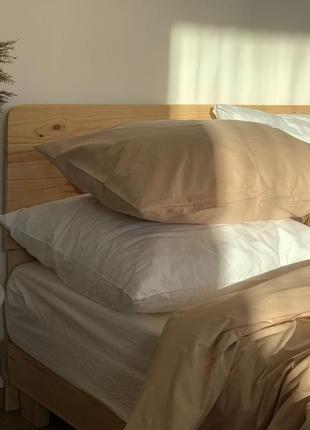 Комплект постельного белья евро sand с натурального хлопка ранфорс 200х220 см3 фото