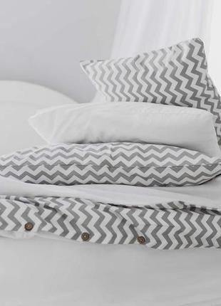 Комплект постельного белья евро zigzag с натурального хлопка ранфорс 200х220 см4 фото