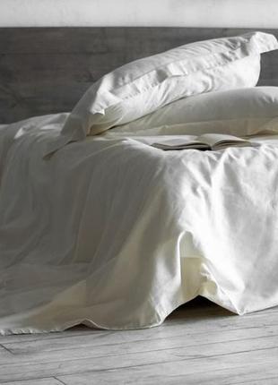Комплект постельного белья евро crema с натурального сатина 200х220 см1 фото